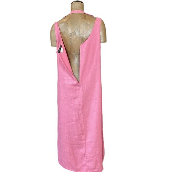 Harve Benard 100% Linen Sleeveless Pink Midi Dress Sz 14 #293F - Picture 6 of 8